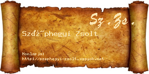 Széphegyi Zsolt névjegykártya