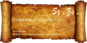 Széphegyi Zsolt névjegykártya